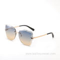 Fashion Rimless Luxury Newest rhinestone oversized UV400 shade sunglasses men 2021